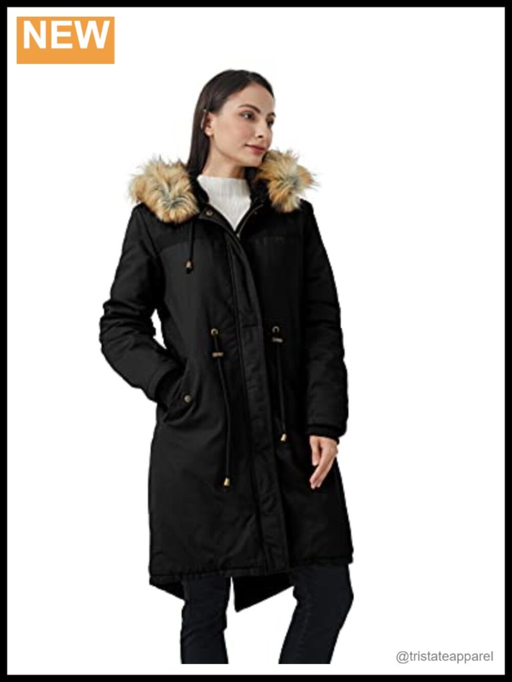 WenVen Women's Long Hooded Sherpa Lined Parka Winter Coat Warm